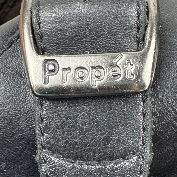 Propét Women's 9.5 Extra Wide Black Leather Fisherman Sandals Buckle Strap - Picture 9 of 14